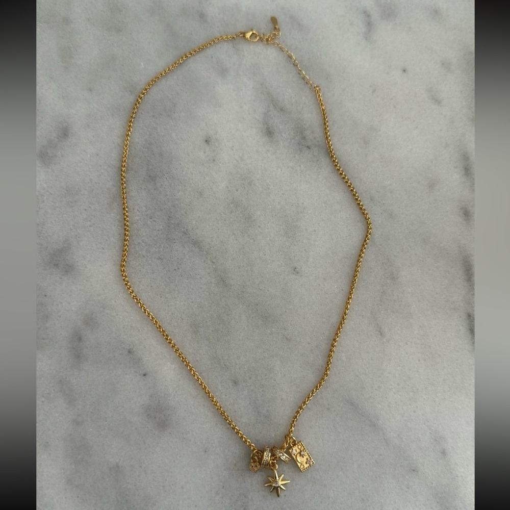 NEW STOCK Gold Star Burst Crystal Moon Charm Necklace 

Brand New - Picture 5 of 5